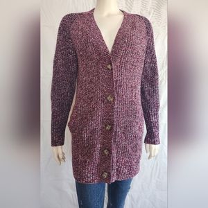 Abercrombie & Fitch Women's Marled Purple Cardigan Sweater Button-up Size Small